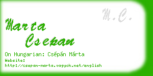 marta csepan business card