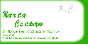 marta csepan business card